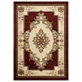 thumbnail image 2 of Porch & Den  Curry Hand-Carved Area Rug Burgundy 2'7" x 7'4" Runner 6' Runner Living Room,Entryway,Bedroom Beige,Burgundy Rectangle, 2 of 5