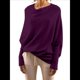 thumbnail image 1 of Suéteres de Otoño para Mujer 2025, Informales, de Larga de Murciélago, Holgados, con Hombros Descubiertos, de Punto, Tops Tipo Jersey Púrpura un Tamaño, 1 of 9