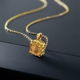 thumbnail image 4 of Gem Stone King 2.17 Ct Cushion Brown Tiger Eye 18K Yellow Gold Plated Silver Pendant with Chain, 4 of 4