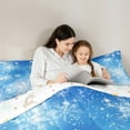 thumbnail image 6 of Manfei Winter Blue Snowflake Bedding Comforter Set for Kids, Dreamy Fairy Tale Twin Comforter Sets, Happy Christmas Reversible Bedding Set, Ultra Soft Home Decor, 2 Pieces, 6 of 9
