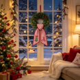 thumbnail image 2 of Lshn Christmas Wreath Sash, Red White Striped Wreath Bow Sash with Scalloped Edge, Embroidered Monogram Initial Xmas Tree Wreath Ribbon for Front Door, Farmhouse Home Indoor Outdoor Decor, 2 of 4