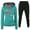 Green, variant on Womens 2 Piece Sweatsuit Outfit Heart Print Hoodie Sweatshirt Sweatpants Plus Size Jogging Suit