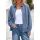 thumbnail image 2 of Abrigo PRETTYGARDEN Chaqueta Bomber Oversized de Ante Sintético Azul Polvoriento Talle S, 2 of 8
