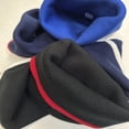 thumbnail image 6 of Couver Bottom Striped Blaze Beanie Bulky Hat Soft 100% Knit Acrylic Winter Skull Cap Unisex 8'' - (Navy/ Grey), 6 of 6