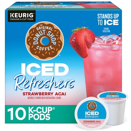 The Original Donut Shop, Iced Refreshers Strawberry Aรงaรญ Flavor K-Cup Pods, 10 Count