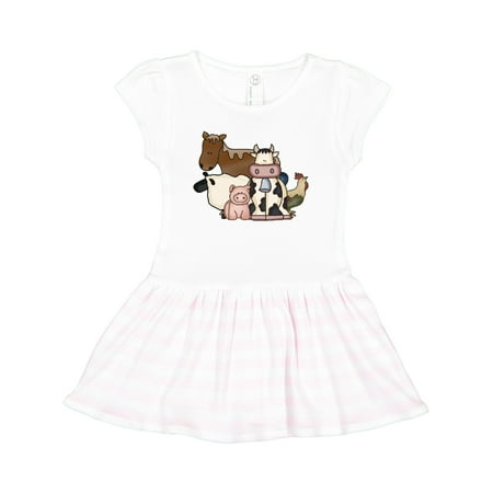 

Inktastic Cute Horse Sheep Cow Pig and Rooster Farm Animals Gift Toddler Girl Dress