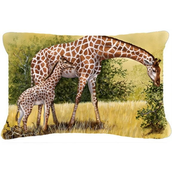 Giraffes by Daphne Baxter Fabric Decorative Pillow