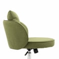 thumbnail image 6 of Accent Desk Chair No Wheel with Back Cushion, Height Adjustable Vanity Chair, Armless Ergonomic Swivel Chair for Bedroom, Living Room, Green, 6 of 9