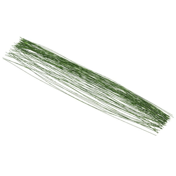 Uxcell 30 Gauge 14.17" Alambre de tallo floral, 100 piezas de tallo de flor de hierro envuelto en papel, verde oscuro