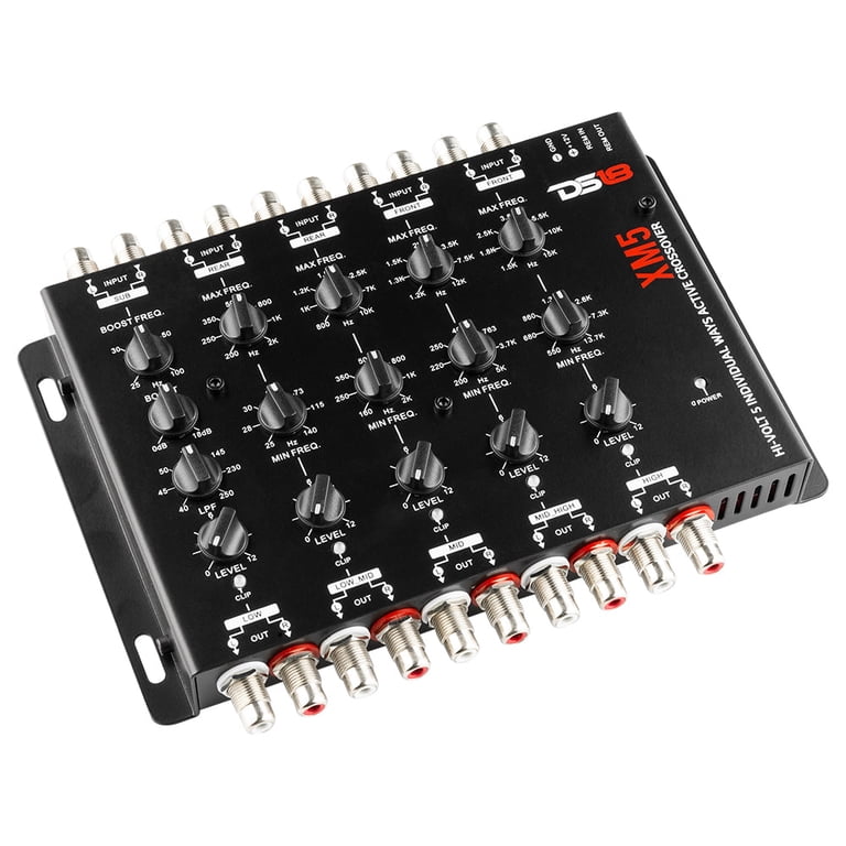 DS18 High Volt 5 Way Active Crossover, Bass Boost XM5, Adjustable