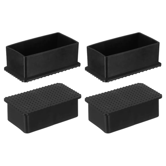 Rubber Furniture Leg Caps, 4Pack 40x80mm Rectangle Chair Leg Tips Caps