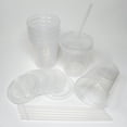 thumbnail image 4 of Rolling Sands 16oz Reusable Plastic Cups with Lids, 6 Pack, USA Made; BPA Free Clear Tumblers, Includes 6 Reusable Straws; Dishwasher Safe, 4 of 9
