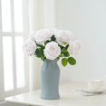 thumbnail image 4 of Single Branch Artificial Flower with Green Leaves Realistic Looking Multiple Layers Petals Real Touch Rose Branch Stem Simulation Flower Decoration Home Decor, 4 of 6