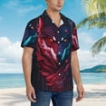 thumbnail image 3 of Pofeuu Cool Wolf Head Print Hawaiian Shirt for Men Sleeves Casual Button Down Summer Beach Dress Shirts T-Shirts,X-Large, 3 of 7