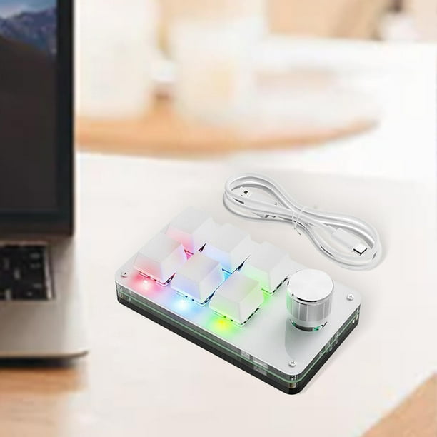de de programación de perilla Mini botón portátil de modo dual Blanco con RGB perfke Teclado de perilla personalizado