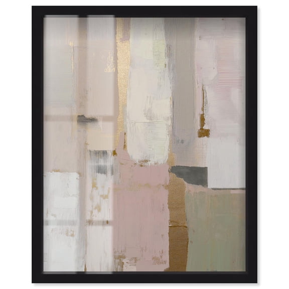 Misty Pink Dawn III Shadowbox Print Neutral Boho Art by Art Remedy, Black Frame, 16 x 20
