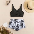 thumbnail image 2 of BOOMNY Baby Girls 2 Peice Swimsuits Sleeveless Bathing Suit for Kids Hawaii Floral Graphic Lightweight Cozy Summer Beach Vacation Swimwear, 2 of 9