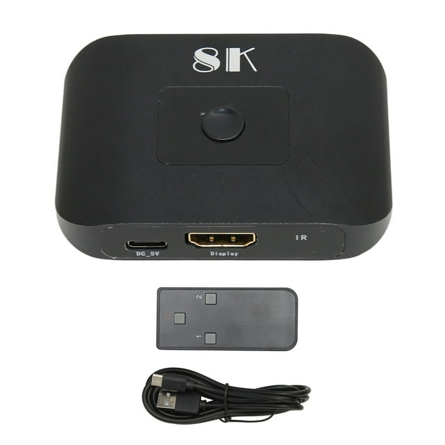 Conmutador de interfaz multimedia HD 2x1, 2 en 1, salida 8K a 60 Hz, divisor de interfaz multimedia HD con control remoto