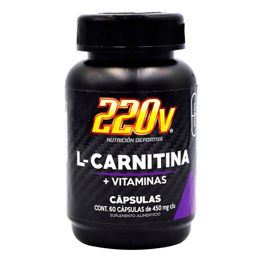 Suplemento alimenticio 220V L-carnitina y vitaminas 60 cápsulas de 450 mg c/u