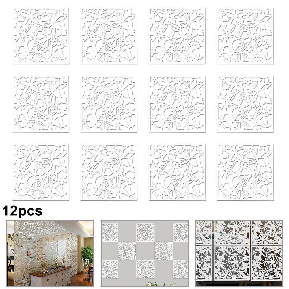 Hanging Room Divider, 12 PCS Portable Room Partitions for Room Separator, Sreen Panels for Living Room Bedroom Home Decoration,Black