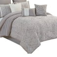 thumbnail image 4 of King Size 10 Piece Fabric Comforter Set with Medallion Prints, White- Saltoro Sherpi, 4 of 5