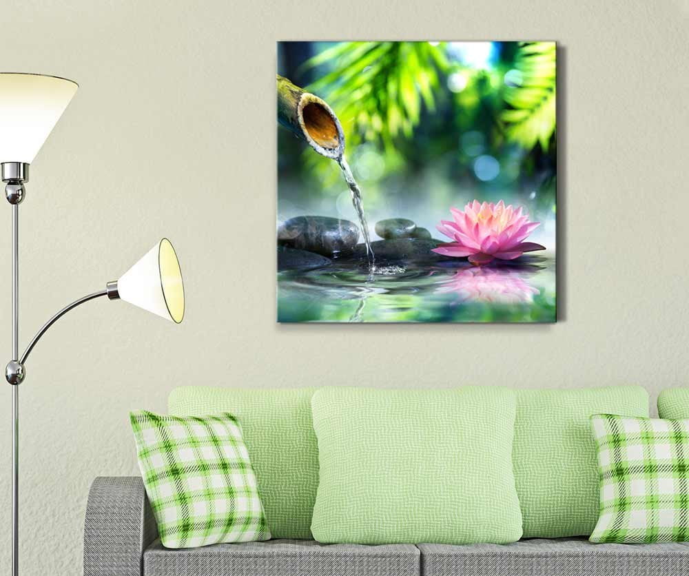 Canvas Prints Wall Art - Zen Garden with Black Stones and