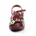 thumbnail image 5 of LoyisViDion Women Shoes Clearance Women'S Retro Dimensional Flower Material Stitching Sandals Thick Heels Shoes Special offers Red 9, 5 of 9