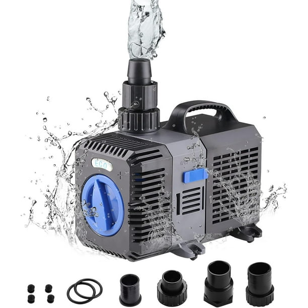 Bomba de agua sumergible versátil, caudal ajustable para aplicaciones personalizadas de agua dulce y salada, amplia aplicación en acuarios, estanques, fuentes e hidroponía (1400 GPH)