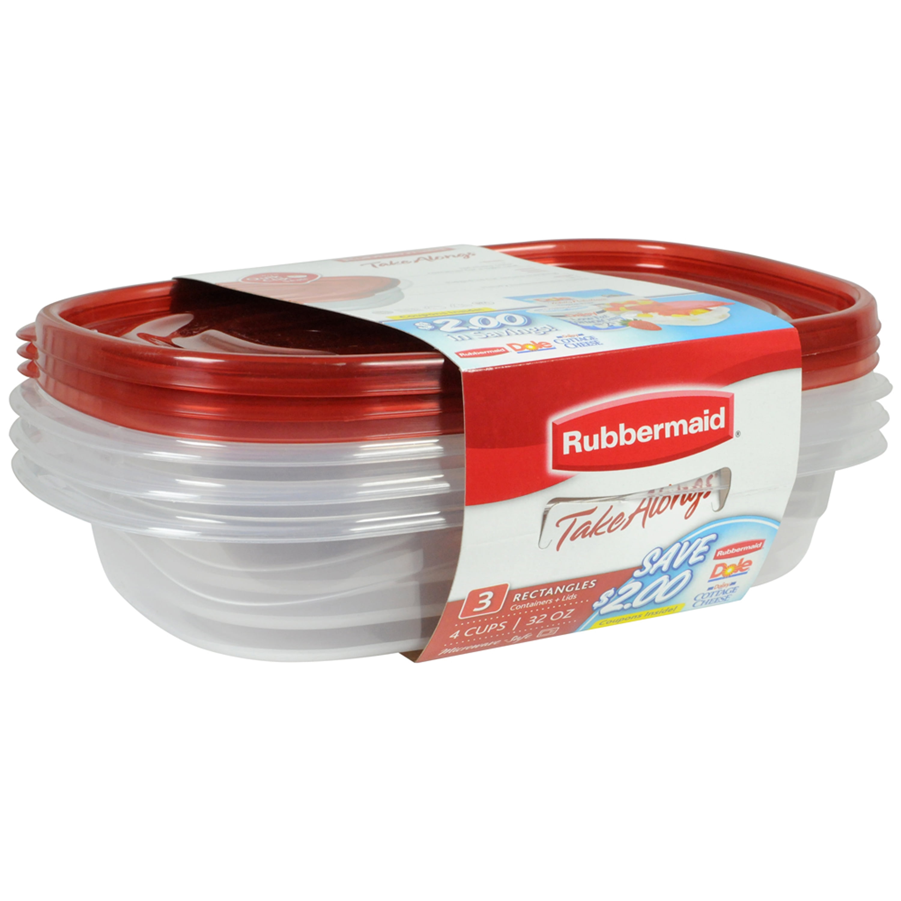 Rubbermaid TakeAlongs 3.7 C. Clear Square Divided Food Storage