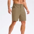 thumbnail image 6 of lcziwo Mens Shorts Casual Big and Tall Relaxed Fit Summer Elastic Waist Hiking Shorts Beach Travel Golf Dress Shorts with Zip Pockets Khaki XL, 6 of 10