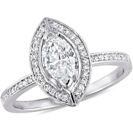 Miabella 4/5 Carat T.W. Diamond 14kt White Gold Floating Halo Engagement Ring
