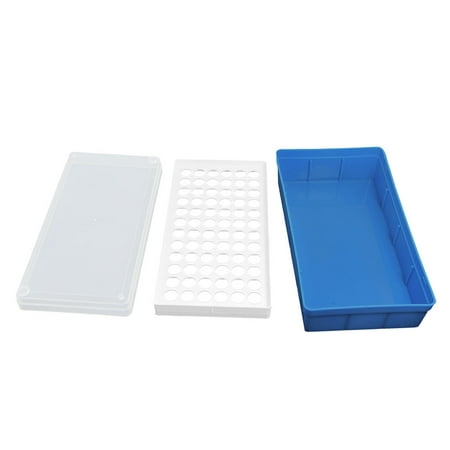 Unique Bargains Unique Bargains White Blue Plastic 72 Positions Laboratory 1.5ml Centrifuge Tube Stand Box