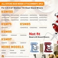 thumbnail image 3 of 3 Pack Mixer Attachments for Kitchen Aid 4.5-5 Quart Tilt-Head Stand Mixers, Heavy-Duty Metal,Includes K45DH Dough Hook, K45B Flat Beater,K45WW Wire Whip, Dishwasher Safe Replacement Kit, 3 of 7
