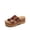 BROWN, variant on Women's Platform Wedge Slide Sandals Slip on Comfortable Beach Sandals 2-Strap Cork Fashion Sandal with Arch Support