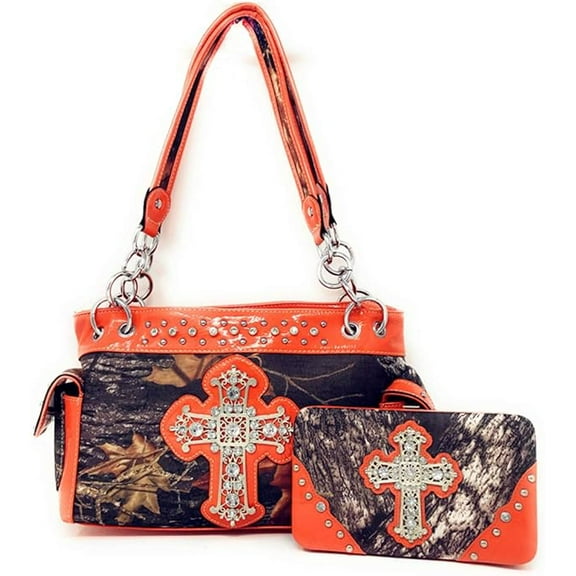 HOT SALE Western Rhinestone Camouflage Handbag With Cross/Buckle/Pistol/Multi Collections