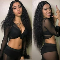 YYAo Human Hair, Hairpiece, Wig,Affordable hair Deep Wave 100% Human Hair 1 Bundle Natural Black 10"-30"