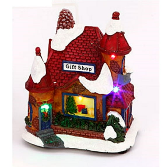 Lighted Gift Shop Holiday Christmas Village Building Figurine 5 Inch New