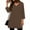 Brown, variant on 3/4 Length Sleeve Womens Tops V Neck Loose Fit Dressy Casual Blouse Flowy Shirts Side Split Top for Leggings Trendy Clothing