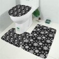thumbnail image 2 of Black Christmas Snowflake Pattern Bathroom Rugs Sets 3 Piece,Toilet Cover Set,Absorbent Non Slip Bathroom Mats Sets with U-Shaped Contour Rug Toilet Rug Set, 2 of 5