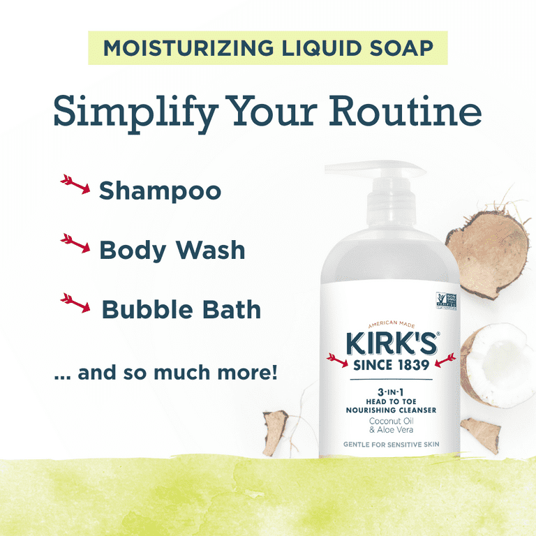 Kirk's 3-in-1 Natural Head to Toe Nourishing Body Cleanser