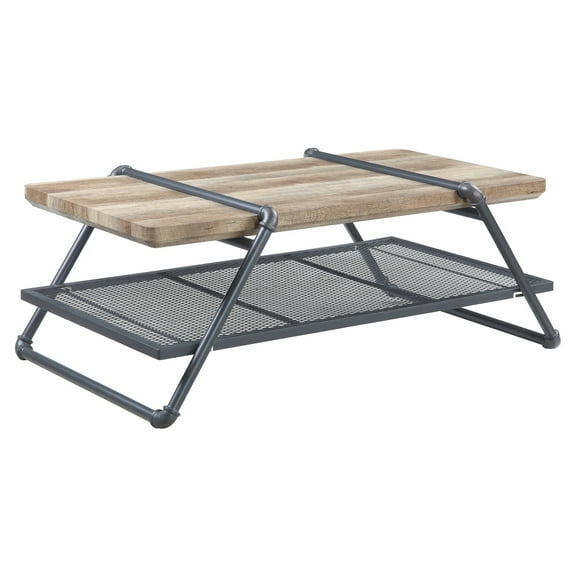 ACME Brantley Rectangular Coffee Table in Oak and Sandy Gray