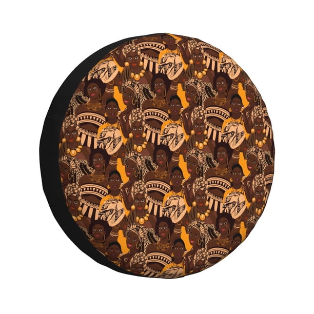 Balery Beautiful Ethnic African Women Cubiertas para Neumáticos - Protector Resistente para Neumáticos de Camioneta, SUV, Remolque, Camper y RV-15 inch