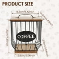 thumbnail image 3 of AEVXKHI Coffee Pod Holder, Large Capacity K Cup Holder with Lid, Coffee Pods Organizer Basket, Modern K Cup Organizer with Wooden Base, Wire Coffee Pods Storage Organizer for Coffee Bar Counter, 3 of 11