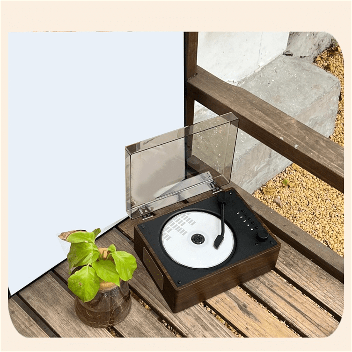 Retro CD Player Rechargeable Support CD BT USB 3.5mm AUX Portable CD Player Bluetooth-Compatible 5.0 Home Music Player C