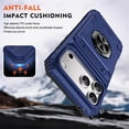 thumbnail image 4 of For Apple iPhone 17 Pro Phone Case with Finger Ring Holder Kickstand, Card Slots，Heavy Duty Shockproof Rugged Protective Working with Magnetic Car Phone Mount,Blue,For iPhone 17 Pro, 4 of 7