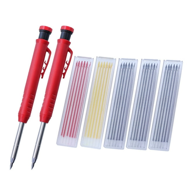 ziyahi 12 Pieces Carpenter Mark Pencil Refill Designing Mechanical Pencils Refill Type 8