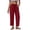 Wine #010, variant on Womens Wide Leg Linen Pants Elastic Waist Lightweight Casual Flowy Palazzo Lounge Trousers with Pockets, 2XL