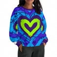 thumbnail image 6 of Craaazy Valentines Shirts for Women Crew Neck Long Sleeve Valentines Day Tops, 6 of 8