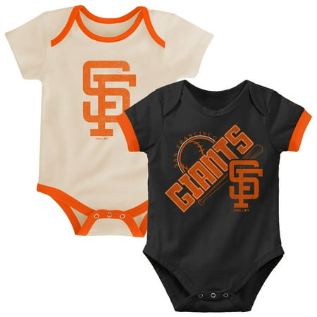 San Francisco Giants Game Schedule San Francisco Giants Newborn & Infant Cooperstown Collection Groovy Game Two-Pack Bodysuit Set - Black/Tan ()