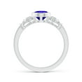 thumbnail image 2 of ANGARA Natural Bezel-Set 1.25 ct Tanzanite Ring with Diamonds in 14K White Gold for Women (Size-8x6mm) | December Birthstone, Anniversary, Jewelry Gift for Women | Natural Tanzanite Ring, 2 of 9